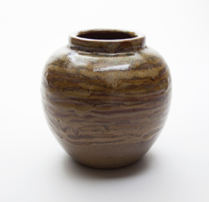 Image of Vase of Warbler Ware with Mocha Glaze